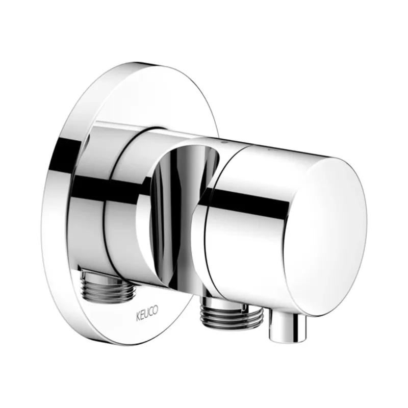 KEUCO IXMO Vanne d‘inversion à encastrer 2 consommateurs, raccord de flexible, poignée Comfort et support de douche, sans arrêt, rosace ronde