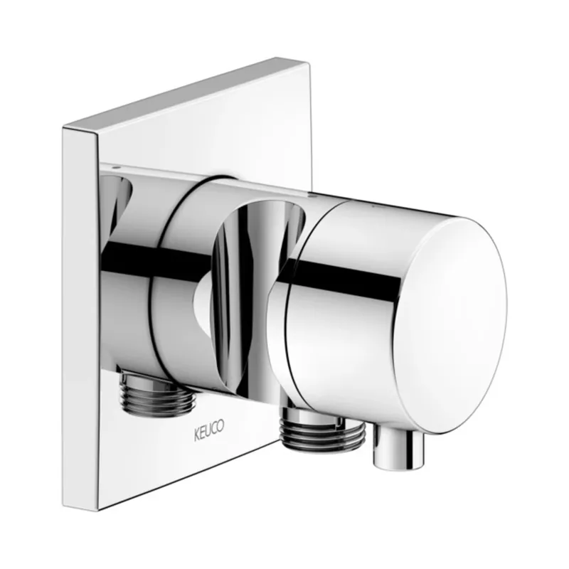 KEUCO IXMO Vanne d‘inversion à encastrer 2 consommateurs, raccord de flexible, poignée Comfort et support de douche, sans arrêt, rosace carrée