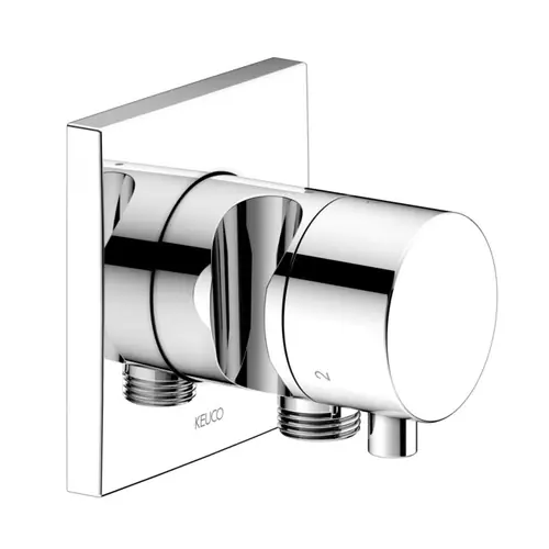 KEUCO IXMO Vanne d‘inversion à encastrer 3 consommateurs, raccord de flexible, poignée Comfort et support de douche, sans arrêt, rosace carrée