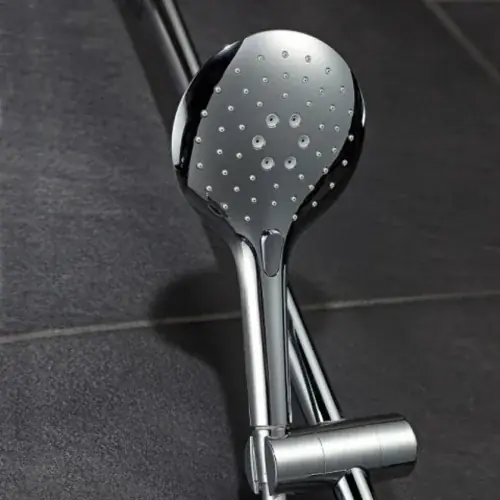 Douchette à main design HSK AquaSwitch ronde, sans flexible de douche, chromée