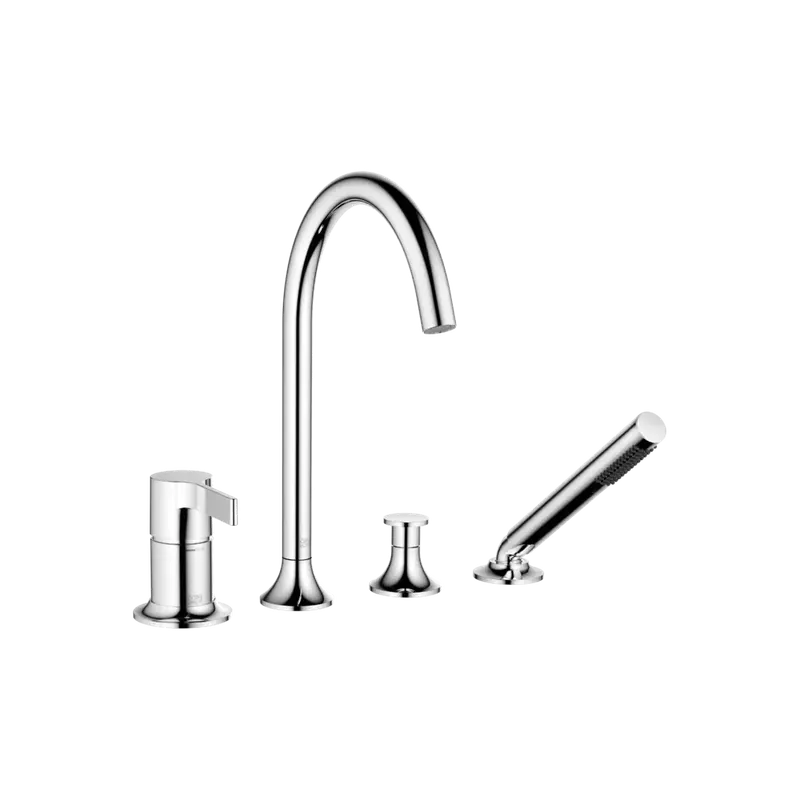 Dornbracht VAIA Mitigeur de bain à 4 trous pour montage sur bord de baignoire ou sur bord de carrelage, saillie 220mm