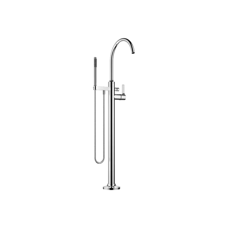 Dornbracht VAIA Mitigeur monocommandé pour bain, tube de trop-plein pour montage indépendant avec garniture de douche flexible, saillie 281mm