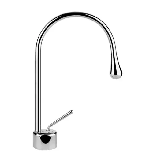 Gessi Goccia mitigeur monocommande de lavabo avec bec à rayon de 90 mm, sans garniture découlement, saillie 174 mm, bec orientable sur 360°