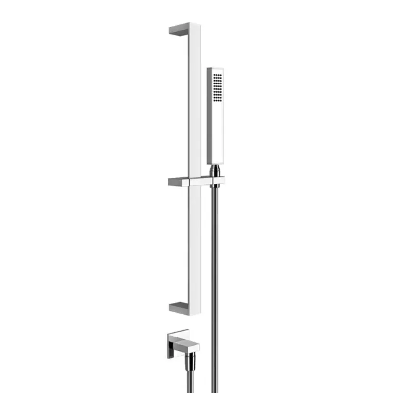 Ensemble de douche Gessi Rettangolo avec pomme de douche anticalcaire, avec coude de raccordement mural