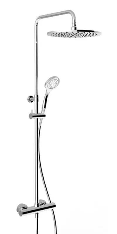 Garniture de douche thermostatique apparente Gessi avec raccords 1/2 cachés, pour douche à main anticalcaire 100 mm ou douche de tête 300 mm