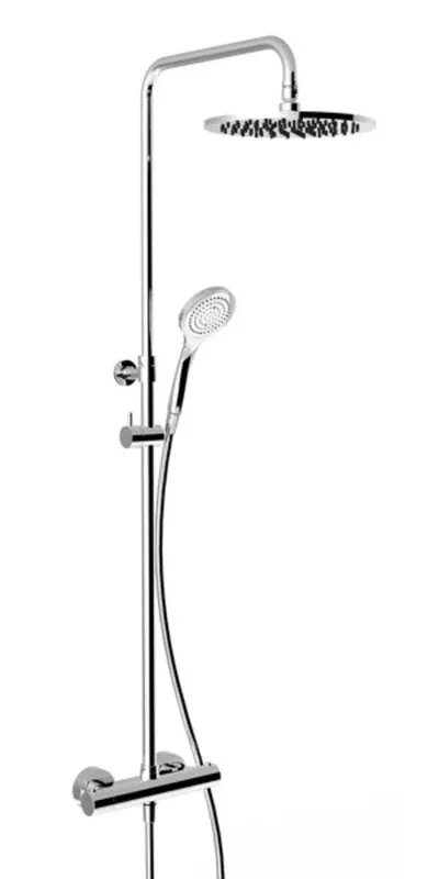 Garniture de douche thermostatique apparente Gessi avec raccords 1/2 cachés, pour douche à main anticalcaire 100 mm ou douche de tête 250 mm