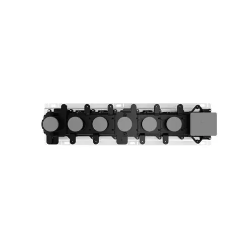 Corps encastré Gessi pour thermostat encastré 3/4 haute performance avec commande par bouton-poussoir pour montage horizontal uniquement avec 5 sorties séparées, avec clapet anti-retour
