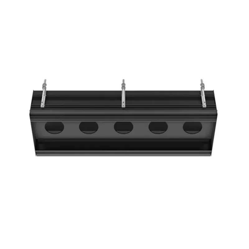 Système de plafond à encastrer linéaire Gessi, corps de base L = 1090 mm avec panneau intérieur à 5 trous pour 5 modules