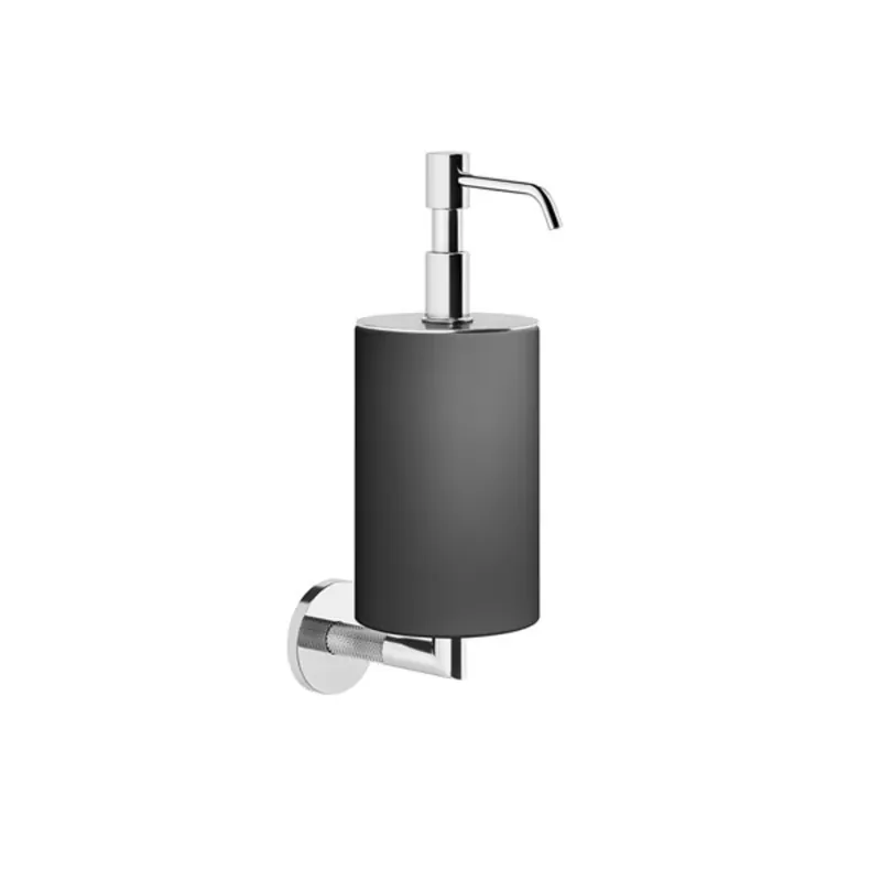 Gessi Anello distributeur de savon mural, récipient noir mat