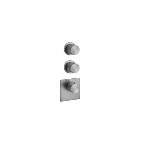 Thermostat encastré Gessi316 prêt à lemploi, montage vertical, 2 voies séparées, rosaces individuelles