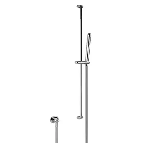 Barre de douche Gessi Goccia 800 mm, avec douchette anticalcaire, flexible de 1,50 m et coude de raccordement mural 1/2 douchette en métal