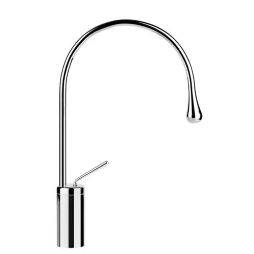 Gessi Goccia mitigeur monocommande de lavabo version haute, avec rayon du bec 125 mm, sans garniture découlement, saillie 244 mm, bec pivotant à 360°