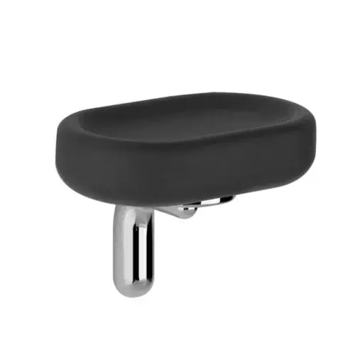 Porte-savon Gessi Goccia pour montage mural, plat en GRES noir