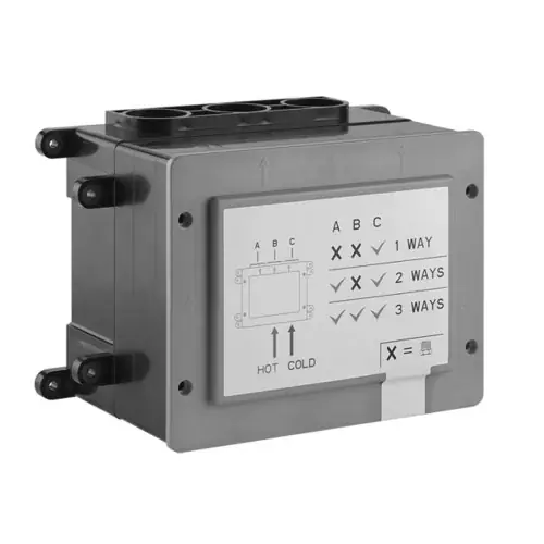 Corps encastré Gessi 1/2 pour mitigeur monocommande avec commande par bouton poussoir pour installation horizontale pour parties apparentes avec 1/2 ou 3 sorties 1/2avec clapet anti-retour