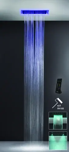Gessi Afilo Système de douche multifonctionnel à encastrer 300x500 Type de jet pluie, avec effet de luminothérapie Colour