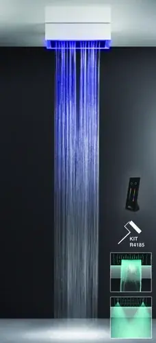 Gessi Afilo, système de douche intégré multifonctionnel 300x500 types de jets pluie, surtension, brume avec effet de luminothérapie