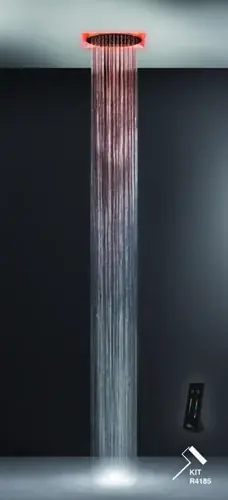 Gessi Afilo, système de douche multifonctionnel 500x500 avec jet de type pluie, surge, brume et effet de luminothérapie