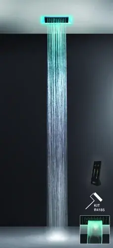 Gessi Afilo, système de douche multifonctionnel 300x300, jet de pluie, avec effet de luminothérapie
