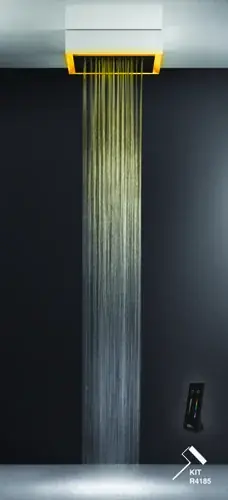 Gessi Afilo, système de douche encastré multifonctionnel 500x500 Jet de pluie, avec effet de luminothérapie couleur