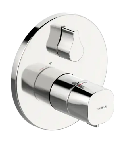 Robinet de douche HANSA HANSALIVING, set de finition, thermostat, encastré, rond
