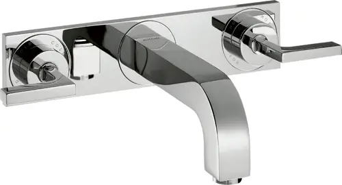 hansgrohe AXOR Citterio mitigeur lavabo 3 trous encastré, bec 222mm, béqu‘illes, plaque pour montage mural