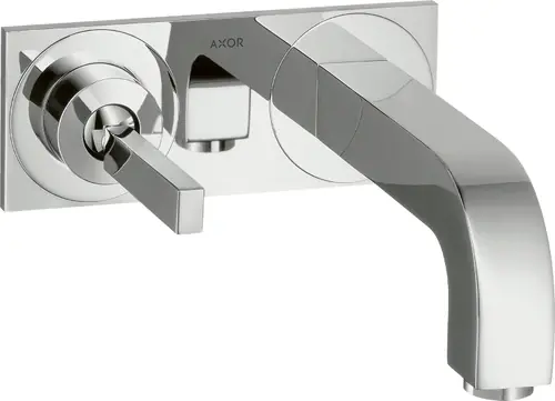 hansgrohe AXOR Citterio mitigeur monocommande de lavabo encastré, bec verseur 225mm, plaque pour montage mural