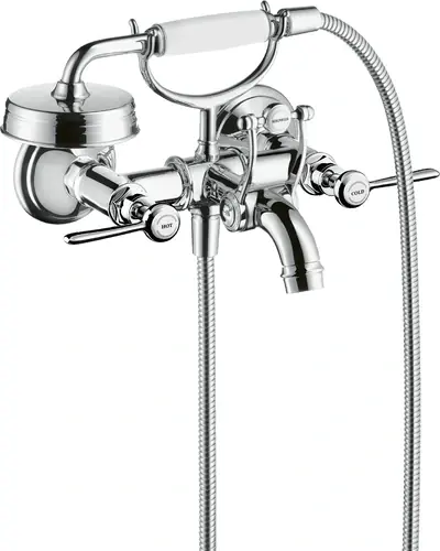 hansgrohe AXOR Montreux Mitigeur bain douche 2 poignées, montage apparent, béqu‘illes, saillie 220mm