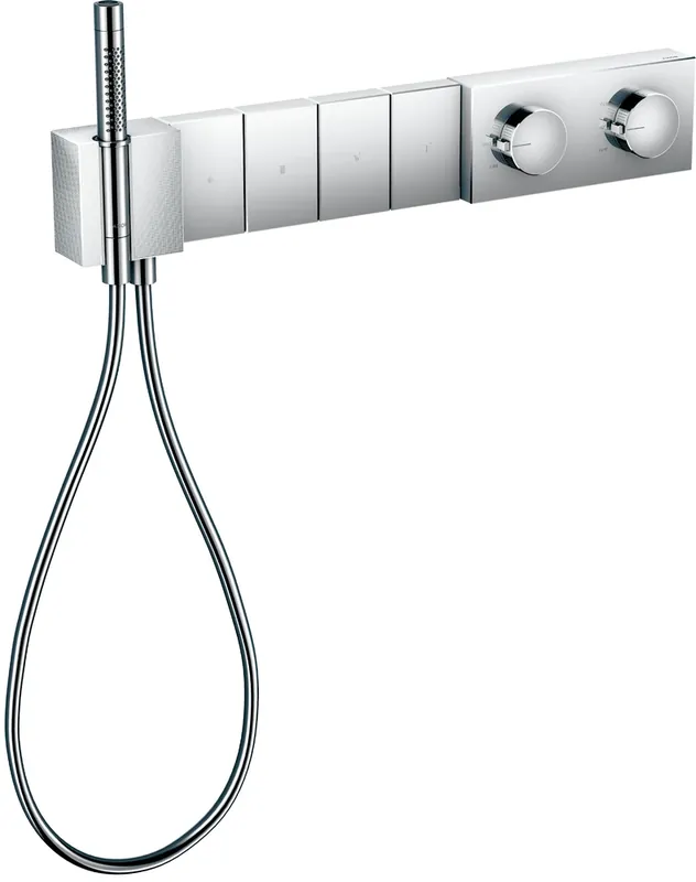 Module thermostat AXOR Edge de taille manuelle Select 610/100 dissimulé pour 4 consommateurs, taille diamant