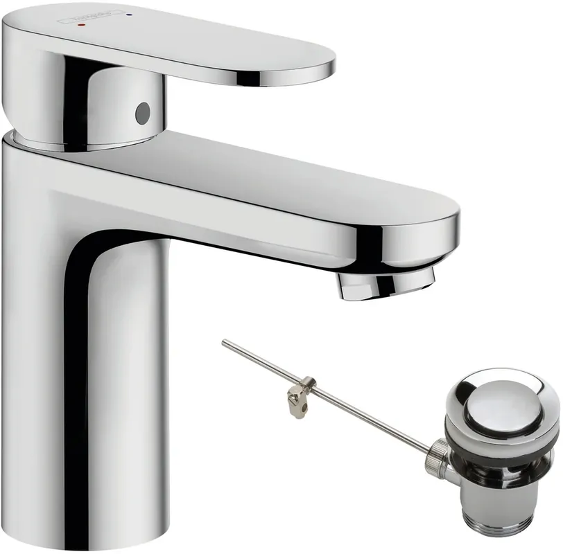 hansgrohe Vernis Blend Mitigeur monocommandé pour lavabo 100 avec vidage chrome, saillie 108 mm
