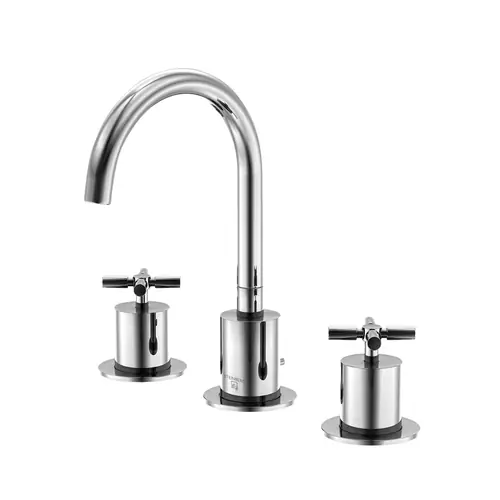 Steinberg Série 250 robinetterie de lavabo, pivotant, 3 trous, avec garniture découlement, saillie 150mm
