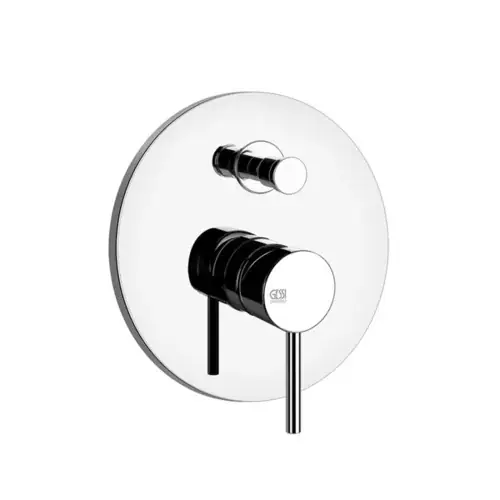 Gessi Emporio Via Tortona kit prêt à poser (rose ronde) pour mitigeur monocommande, inverseur automatique, convient pour baignoire ou douche, 031
