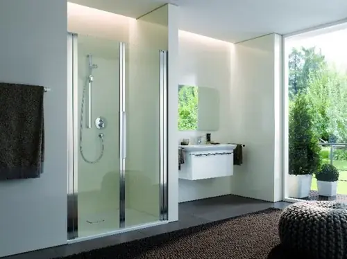 Porte battante en corail en deux parties pour installation dans une niche myDay NP2W 110 1065-1105x2000mm