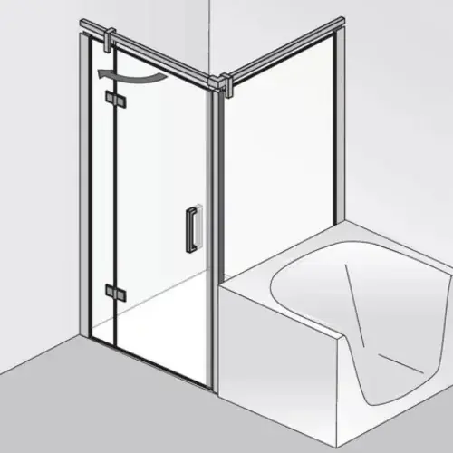 HSK Atelier Plan Plan panneau latéral raccourci pour porte tournante/pliante, dimensions 75,0 cm x 200,0 cm, butée droite/gauche (tournante)