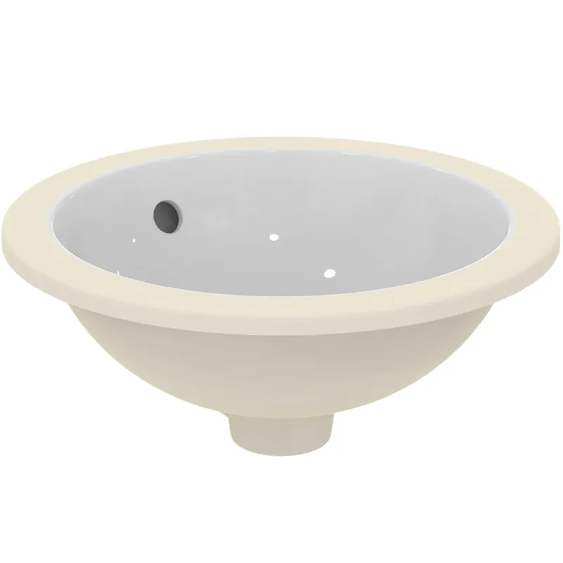 Ideal Standard Connect Lavabo à encastrer par dessous, rond, sans trou pour robinet, avec trop-plein, 380x380x175mm