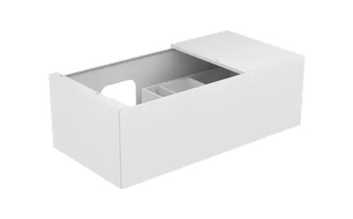 KEUCO EDITION 11 meuble sous-lavabo, 1 tiroir frontal, position du lavabo à gauche, avec éclairage intérieur LED, 1050x350x535mm
