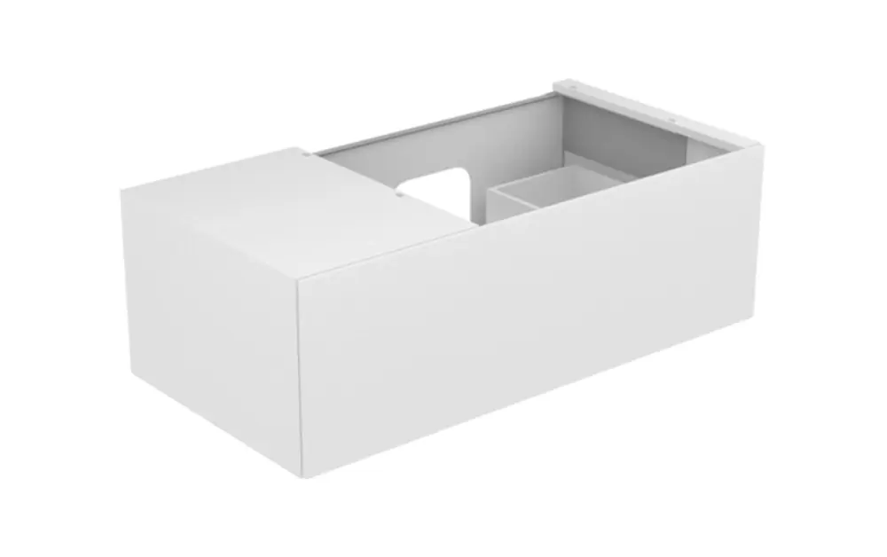 KEUCO EDITION 11 meuble sous-lavabo, 1 tiroir frontal, position du lavabo à droite, avec éclairage intérieur LED, 1050x350x535mm