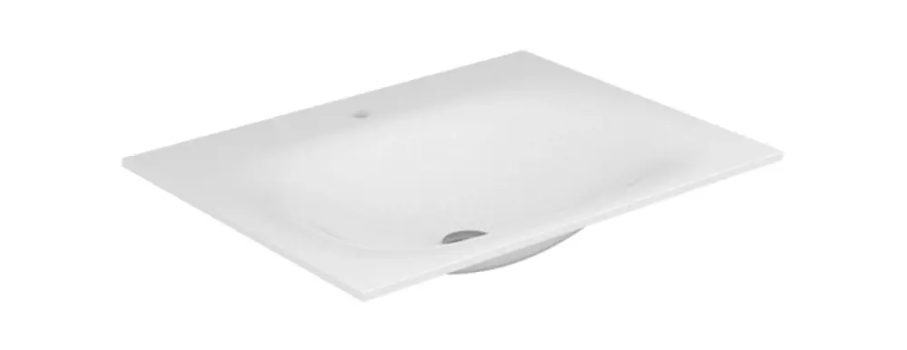 KEUCO EDITION 11 Lavabo à encastrer en Varicor, 700x17x535mm, avec 1 trou pour robinet, blanc
