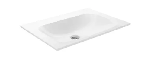 KEUCO X-LINE lavabo à encastrer en céramique, 655x17x494mm, sans trou pour robinet, blanc