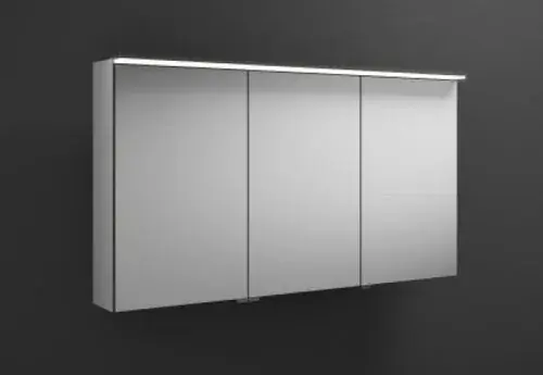 Armoire de toilette burgbad Junit avec éclairage horizontal LED SPIY120, charnière de porte centrale à gauche, largeur 1200mm