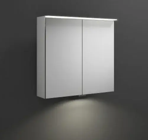 Armoire de toilette burgbad Junit avec applique lumineuse horizontale à LED, avec éclairage LED pour lavabo, largeur 700mm