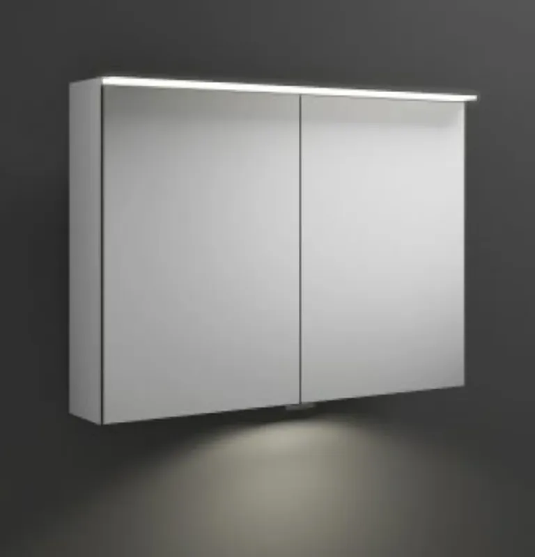 Armoire de toilette burgbad Junit avec applique lumineuse horizontale à LED, avec éclairage LED pour lavabo, largeur 900mm