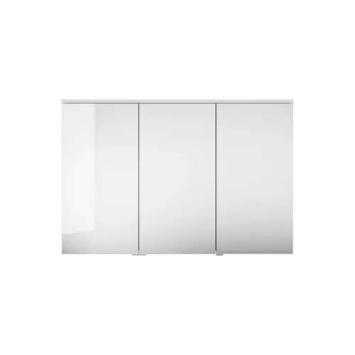 Armoire de toilette burgbad Eqio avec applique LED et éclairage du plan de toilette, 3 portes, charnières centrales à droite, 1200x800x170mm