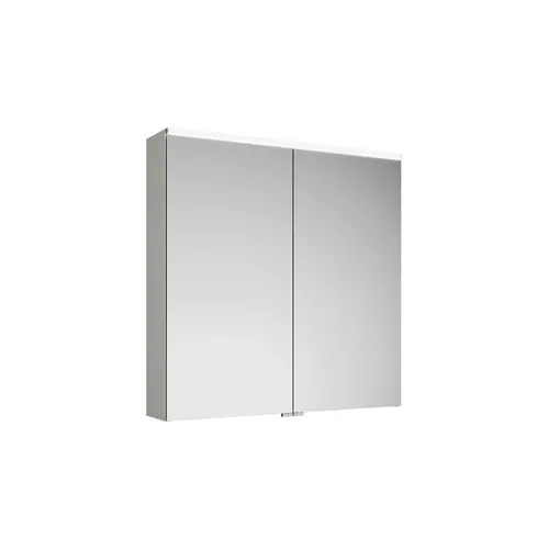 Armoire de toilette burgbad Eqio avec applique LED et éclairage du plan de toilette, 2 portes, 800x800x170mm