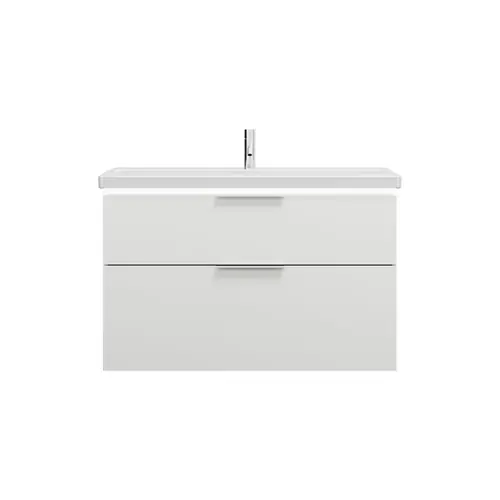 burgbad Eqio lavabo en céramique avec meuble sous-lavabo et éclairage LED, largeur 1030mm