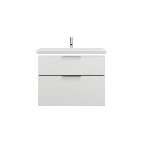 burgbad Eqio lavabo en céramique avec meuble sous-lavabo et éclairage LED, largeur 830mm