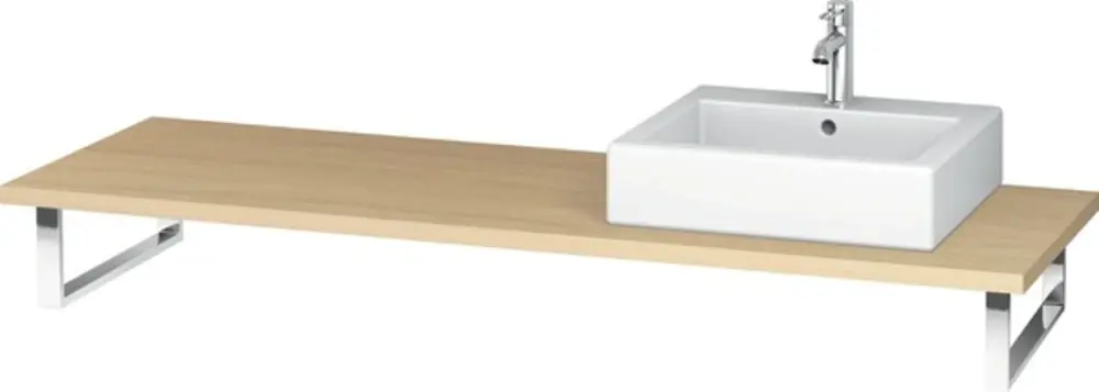 Console Duravit L-Cube pour lavabos à poser et à encastrer, épaisseur du plan 30mm, dimensions 1800x550mm, avec 1 découpe