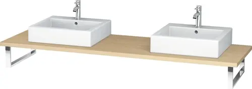 Console Duravit L-Cube pour lavabos à poser et à encastrer, épaisseur du plateau 30 mm, dimensions 1000x550 mm, avec 2 découpes.