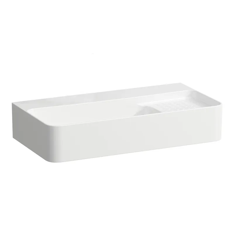 LAUFEN VAL lavabo COMPACT, sans trou pour robinetterie, avec trop-plein, 600x315mm, zone semi sèche à droite