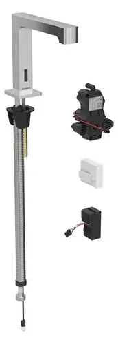Robinetterie de lavabo Geberit Brenta, saillie 195mm, avec mélangeur, alimentation au réseau, pour boîtier de fonction encastré