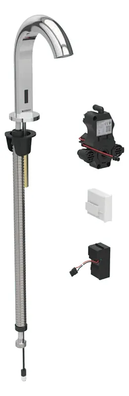 Robinetterie de lavabo Geberit Piave, saillie 167, alimentation au réseau, sans mélangeur, pour boîtier de fonction encastré